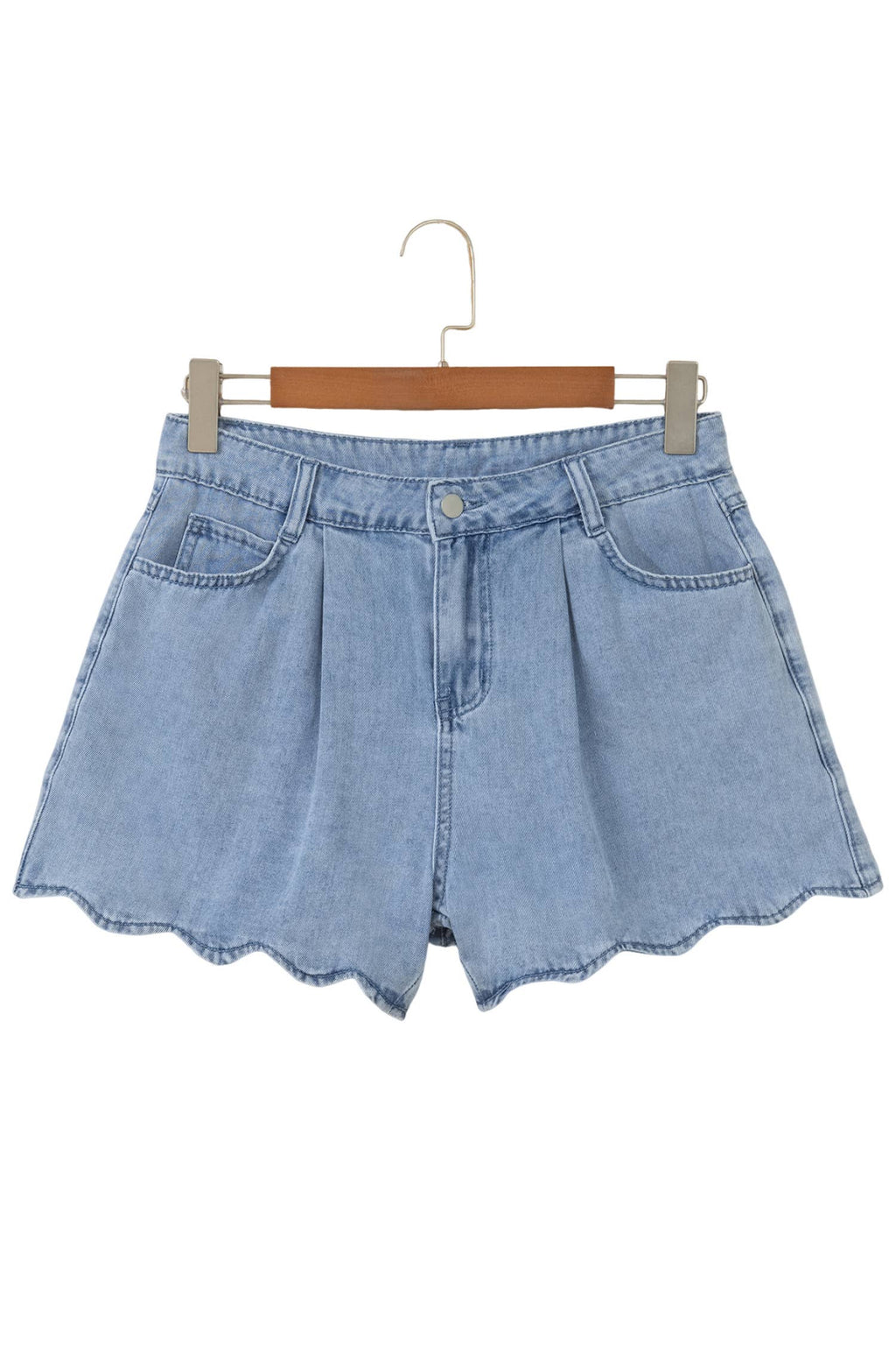 Western Scalloped Denim Shorts