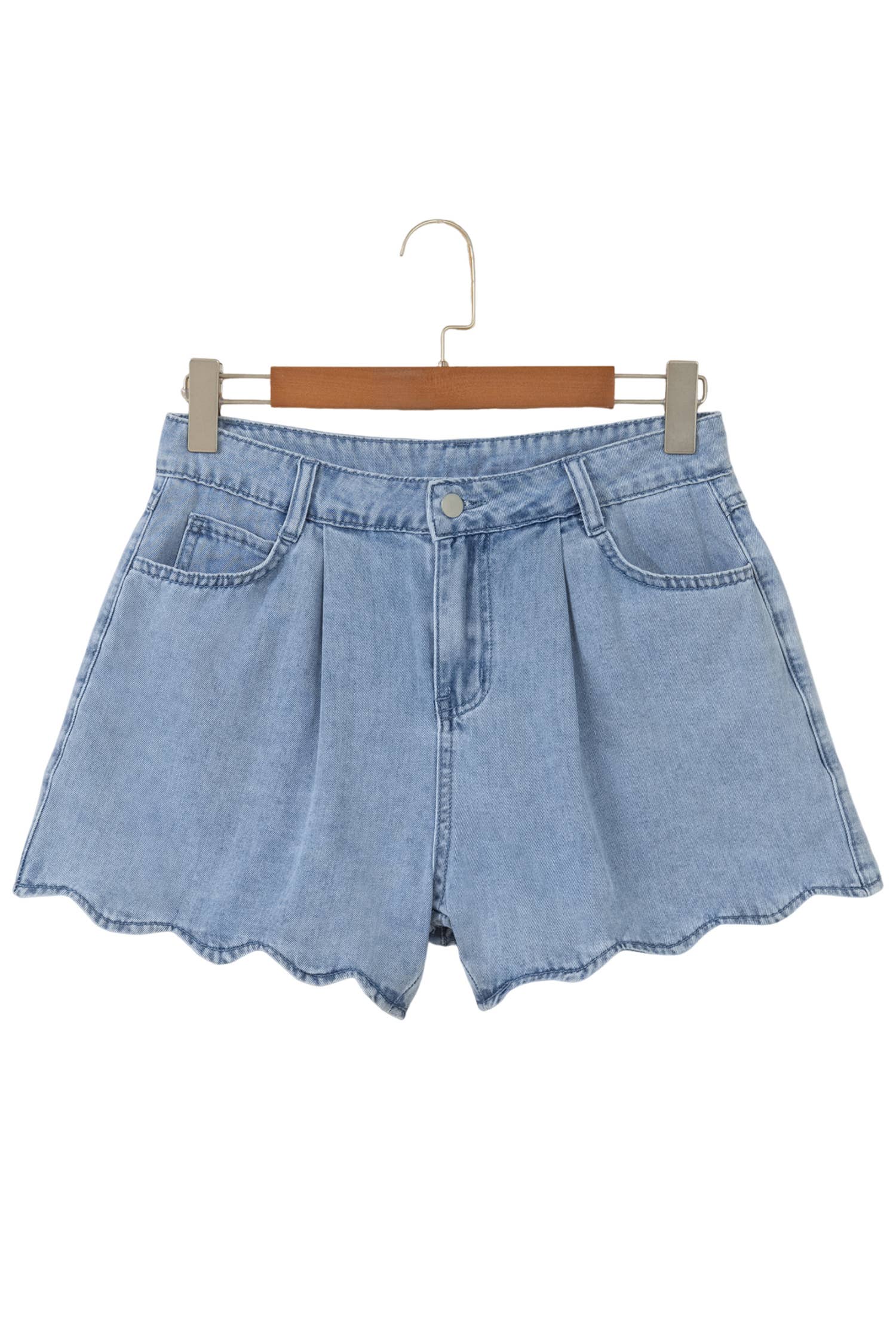 Western Scalloped Denim Shorts