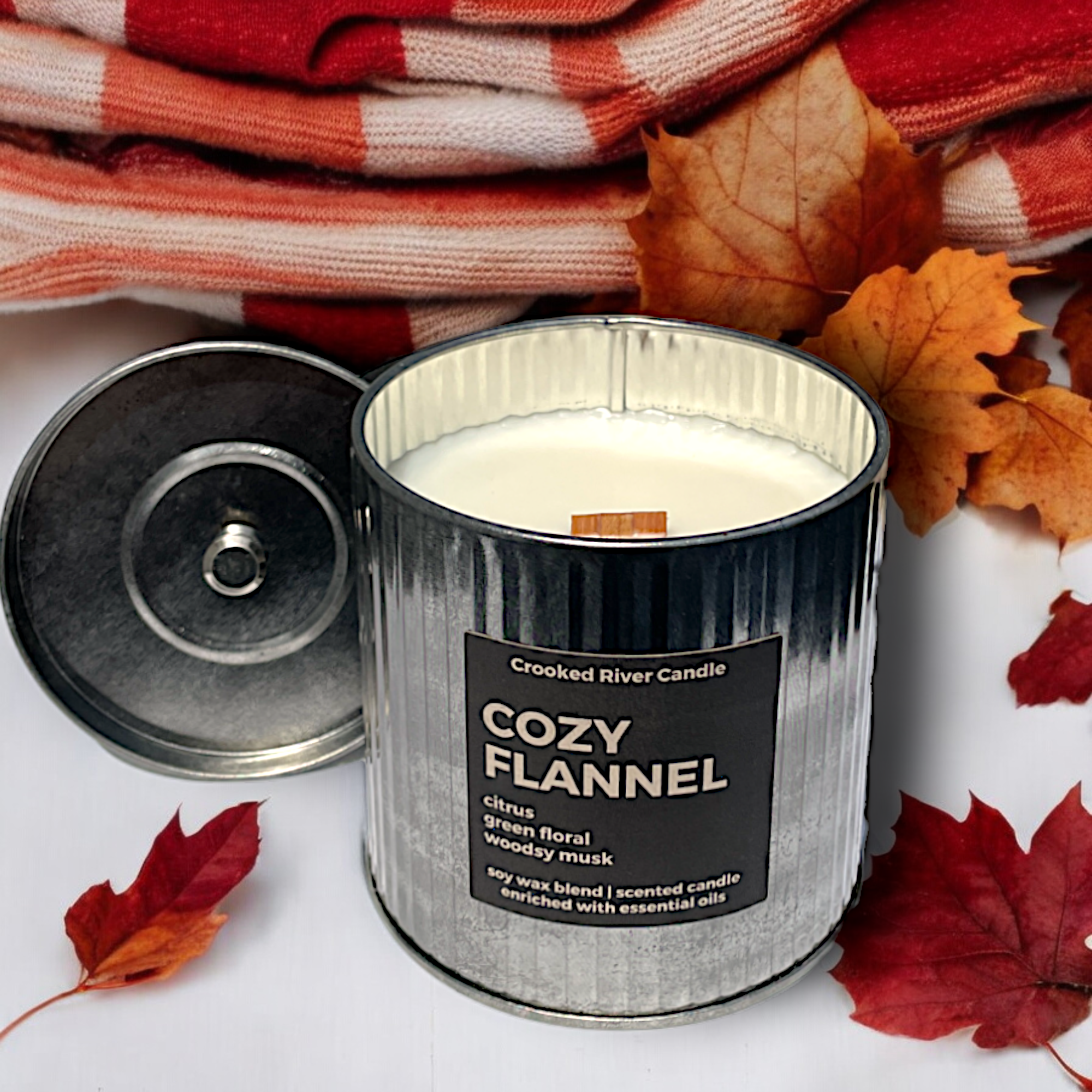 Cozy Flannel Wood Wick Candle