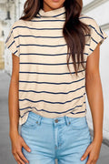 Stripe Mock Neck Top