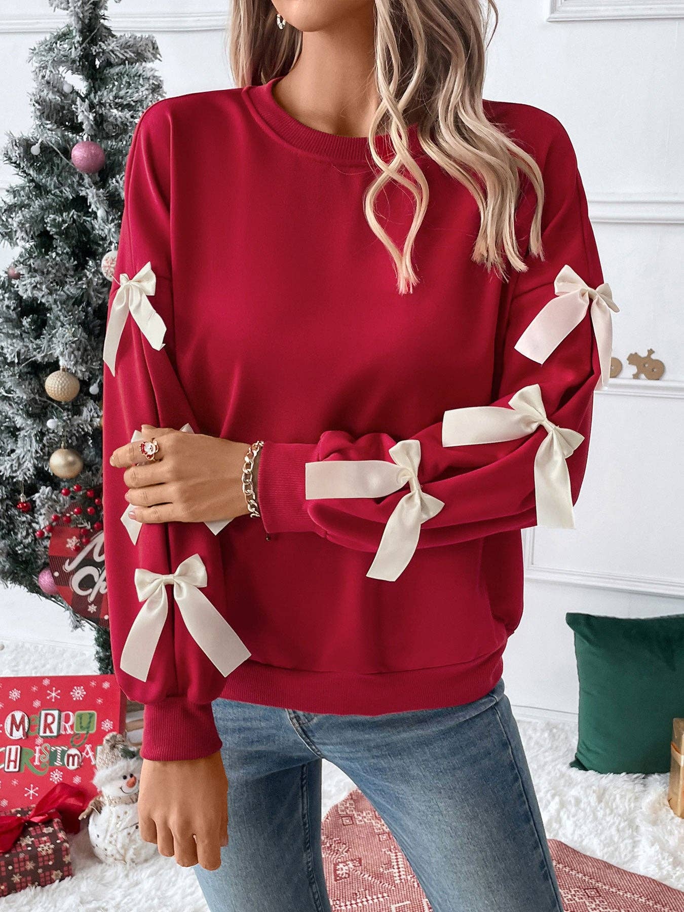 Bow Sleeve Sweatshirt