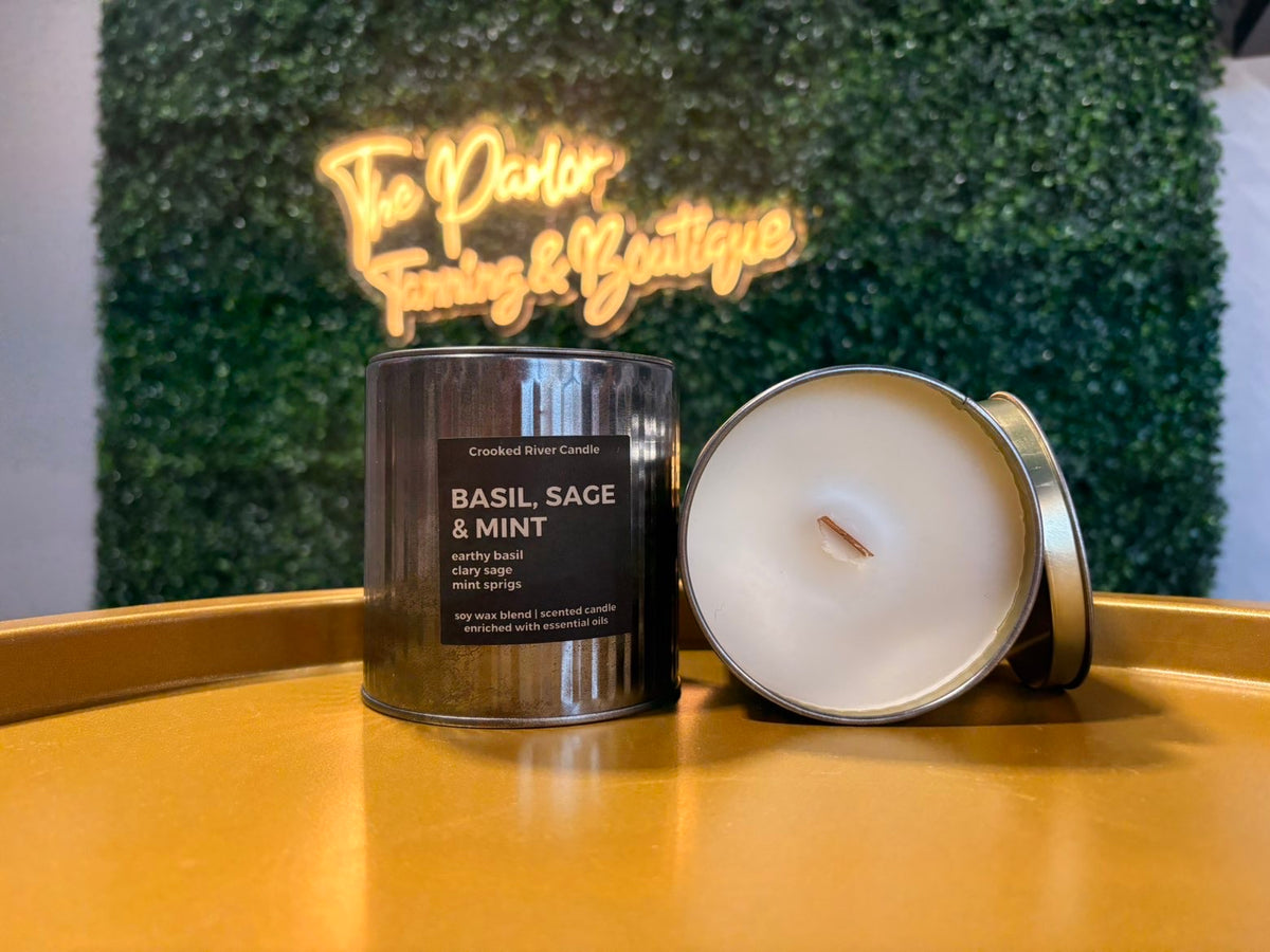 Basil Sage & Mint Wood Wick Candle