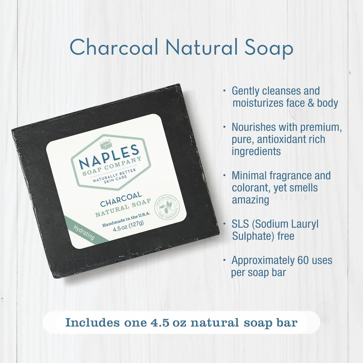 Charcoal Natural Soap (4.5 oz)