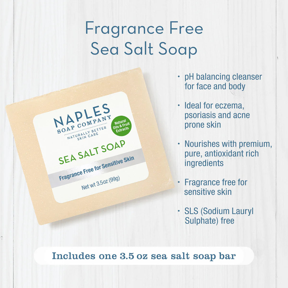 Fragrance Free Sea Salt Soap (3.5 oz)