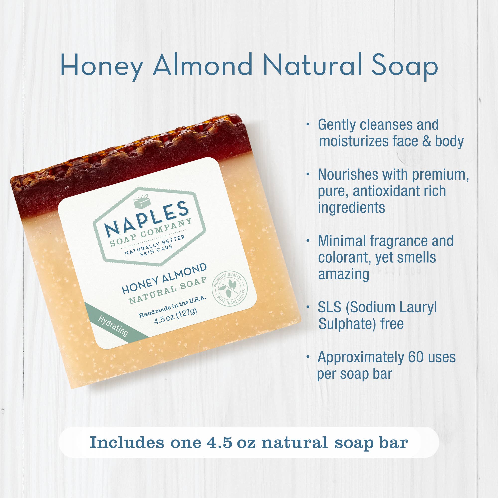 Honey Almond Natural Soap (4.5 oz)