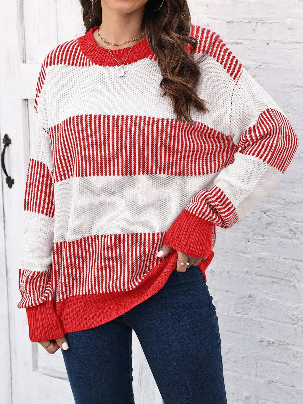 Colorblock Striped Sweater